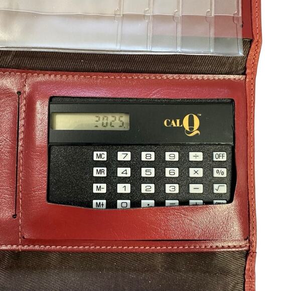 Vintage Buxton Natural Mutton Soft Red Leather Wallet with Calculator - Picture 6 of 9